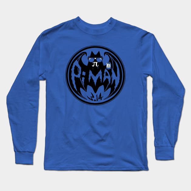 Pi Man Vampire Bat Logo Long Sleeve T-Shirt by Mudge